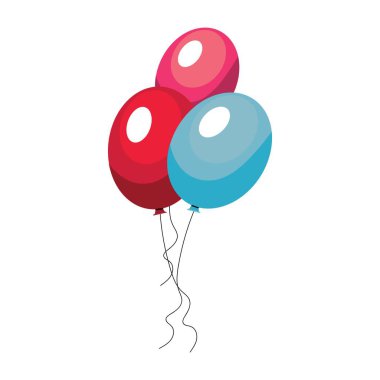 Beyaz arkaplanda şenlik balonları