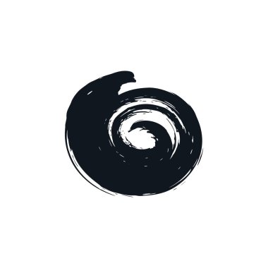 Beyaz arkaplanda siyah boyayla çizilmiş çember 