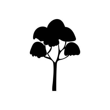 Ağaç beyaz arka plan üzerinde silüeti