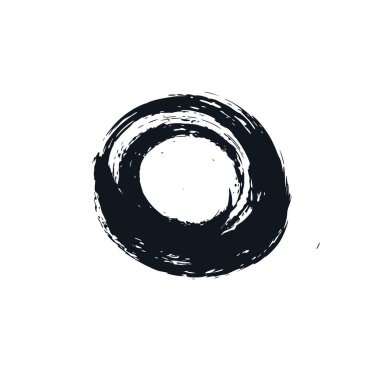 Beyaz arkaplanda siyah boyayla çizilmiş çember 