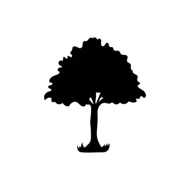 Ağaç beyaz arka plan üzerinde silüeti