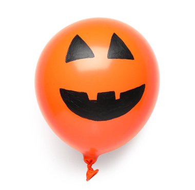 Beyaz arka planda komik turuncu balon