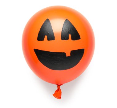 Beyaz arka planda komik turuncu balon