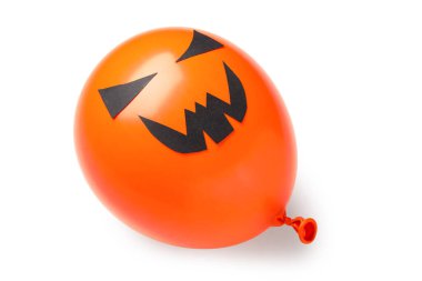 Beyaz arka planda komik turuncu balon