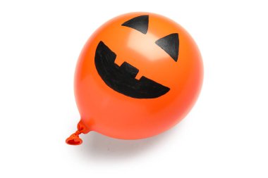 Beyaz arka planda komik turuncu balon