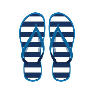 Beyaz arkaplanda çizgili parmak arası terlik