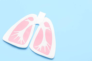 Mavi arka planda kağıt ciğerler