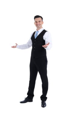 Beyaz arkaplanda yakışıklı bir kamarot