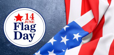 Renkli arka planda Amerikan bayrağı. ABD Bayrak Günü için Bayrak 