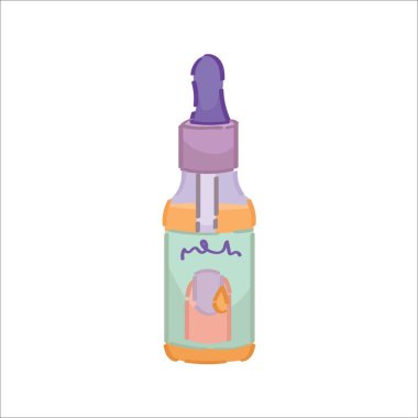 Beyaz arka planda bir şişe tırnak yağı.