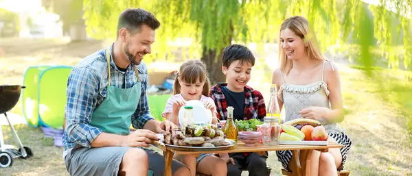 Mutlu aile yaz günü pikniği