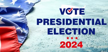 2024 ABD başkanlık seçimlerinde Amerikan bayrağıyla bayrak