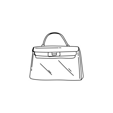 Beyaz arkaplanda çizilmiş çanta