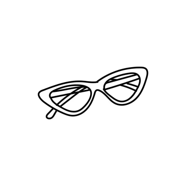 Stylish Drawn Sunglasses White Background — Stockvektor