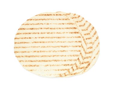 Beyaz arka planda leziz ince lavaş