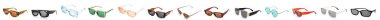 Set of stylish sunglasses on white background