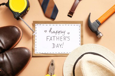 Yazılı kağıt Mutlu Babalar Günü ve insan aksesuarları