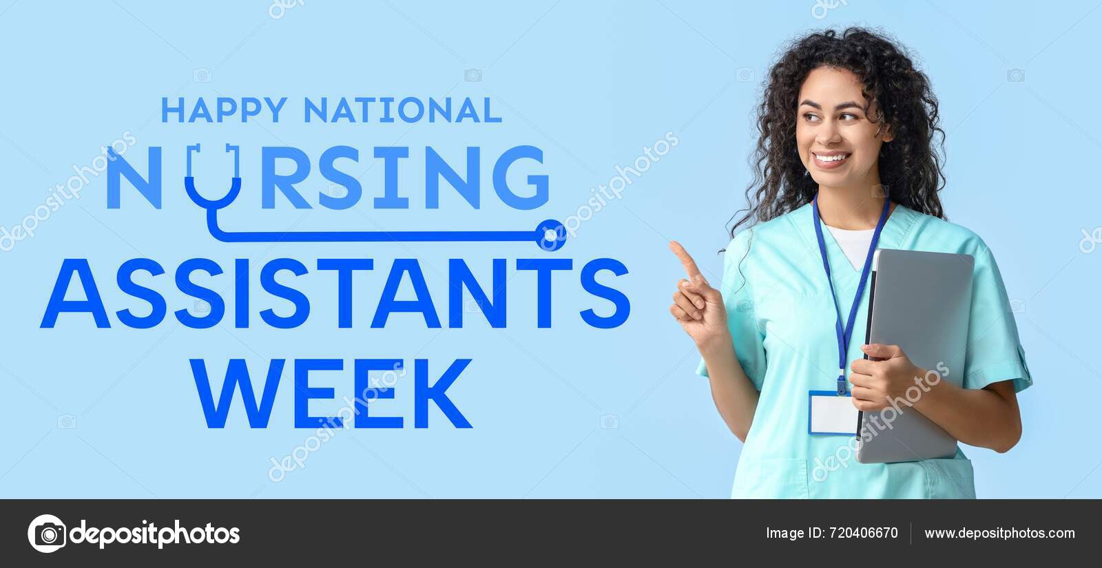 Banner Happy National Nursing Assistants Week Female African American ...