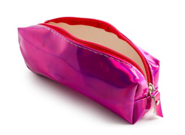 Beyaz arkaplanda pembe kalem kutusu aç