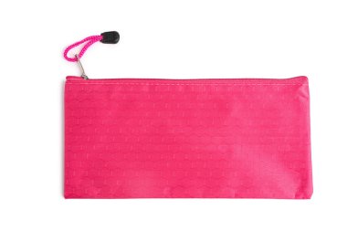 Beyaz arkaplanda pembe kalem kutusu