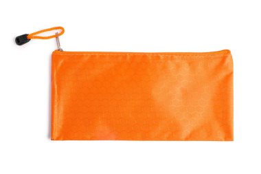 Beyaz arkaplanda turuncu kalem kutusu