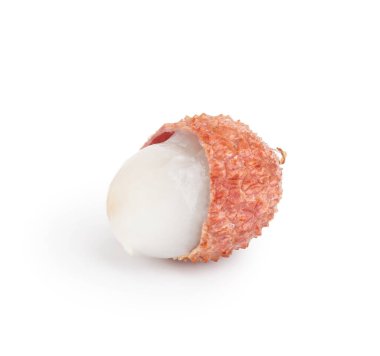 Beyaz arka planda lezzetli litchi meyvesi