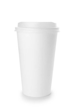 Beyaz arka planda beyaz kahve fincanı