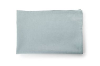 Beyaz arkaplanda gri kumaş peçetesi