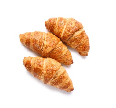 Beyaz zemin üzerine lezzetli ay çöreği