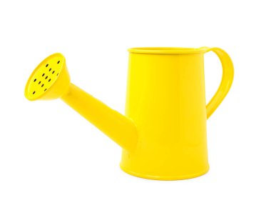 Beyaz arkaplanda sarı sulama kutusu