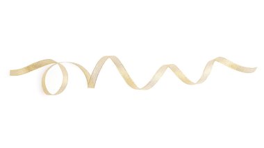 Beyaz arkaplanda izole edilmiş kıvrımlı kurdele