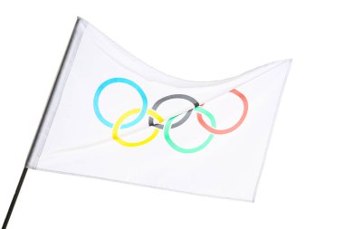Beyaz arkaplanda Olimpiyat bayrağı