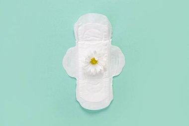 Turkuaz arka planda kasımpatı çiçekli adet yastığı.