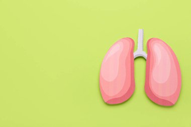 Yeşil arka planda kağıt ciğerler