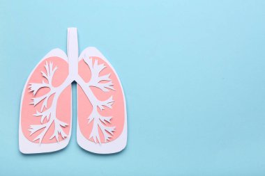 Mavi arka planda kağıt ciğerler