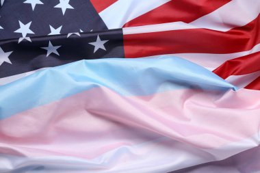 Transeksüel ve ABD bayraklarının dokusu