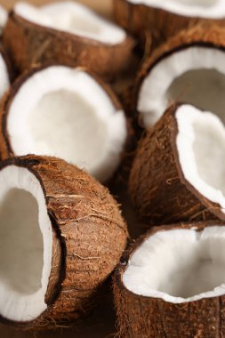 Arka plan olarak taze hindistan cevizi dokusu, yakın plan