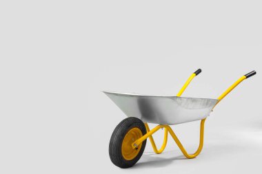 Beyaz arkaplanda boş el arabası