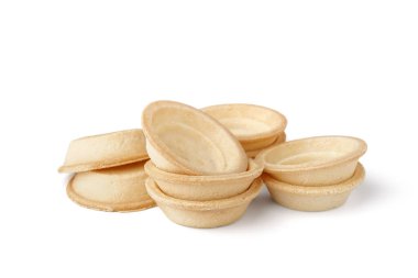 Beyaz arka planda izole edilmiş ev yapımı turtalar yığını