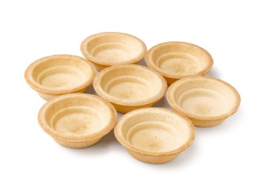 Beyaz arkaplanda izole edilmiş ev yapımı tartlar