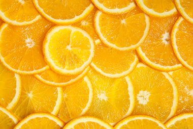 Arkaplan olarak taze portakal dilimleri