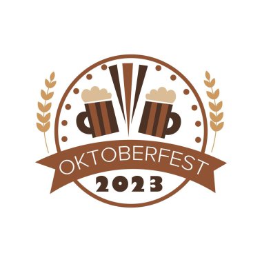 Beyaz arkaplanda Ekim Festivali 2023 çıkartması