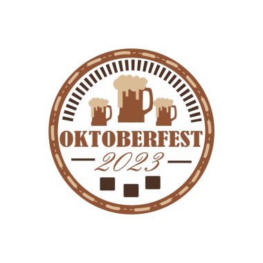 Beyaz arkaplanda Ekim Festivali 2023 çıkartması