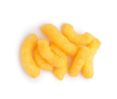 Beyaz arka planda lezzetli mısır çubukları