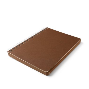 beyaz zemin üzerinde kahverengi defter