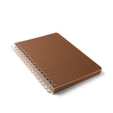 beyaz zemin üzerinde kahverengi defter