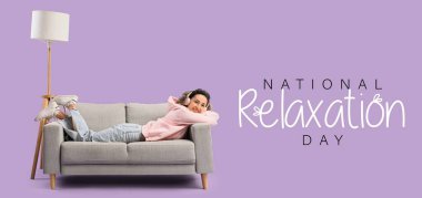 Ulusal Rahatlama Günü afişi. Kanepede uzanmış bir kadın var.