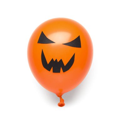 Beyaz arka planda komik turuncu balon