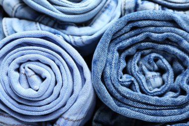 Arkaplan olarak sarılmış kot, yakın plan