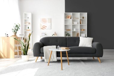 Aroma ayırıcı ve kitaplar oturma odasının içindeki masada.